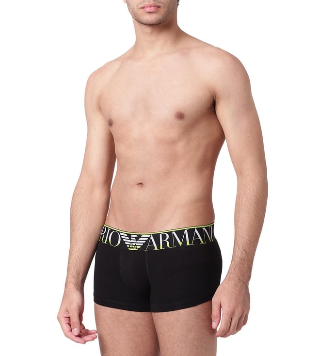 Buy Emporio Armani Black Regular Fit Trunks for Men Online @ Tata CLiQ  Luxury