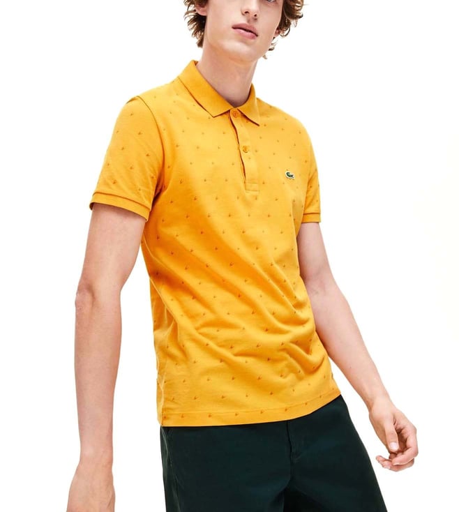 lacoste patterned polo