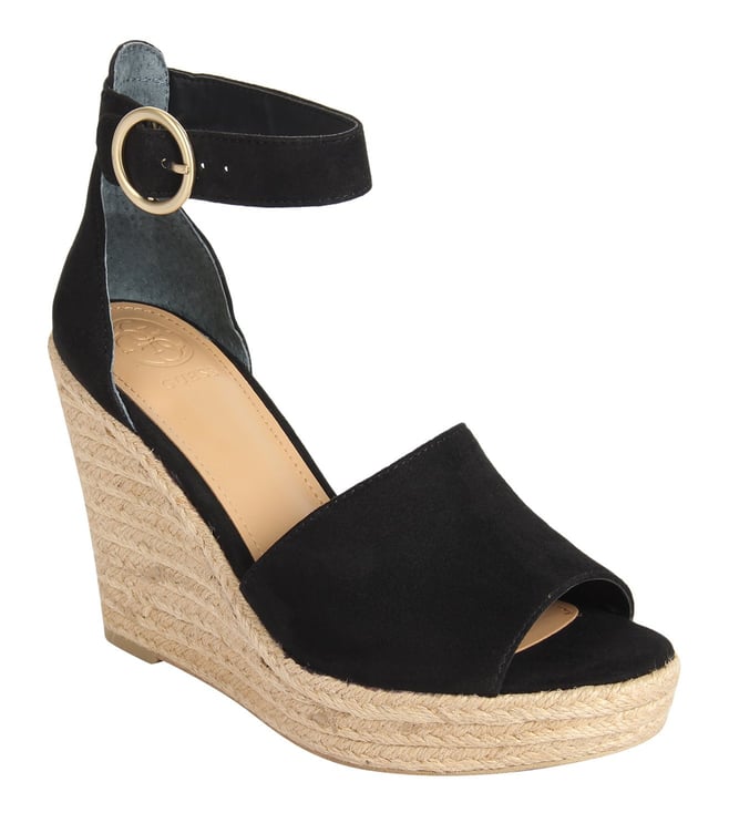 guess black wedges