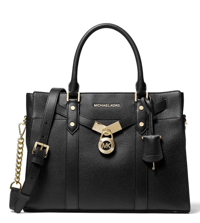 Buy MICHAEL Michael Kors Black Nouveau Hamilton Medium Satchel for Women  Online @ Tata CLiQ Luxury