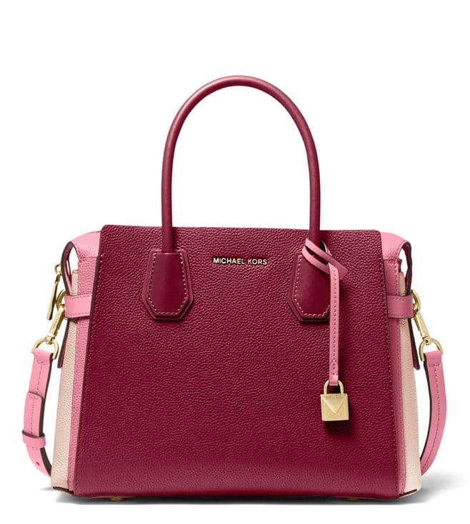 Buy MICHAEL Michael Kors Berry Multi Mercer Medium Satchel for Women ...