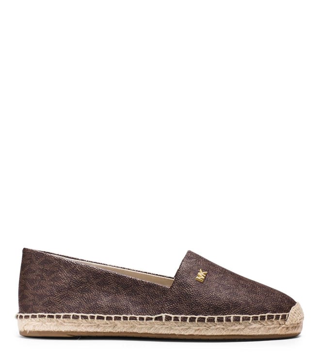 michael kors kendrick slip on black leather espadrille