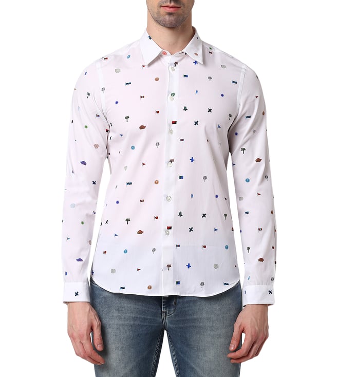 Paul Smith PS Tailored Micro Polka Dot Shirt Navy