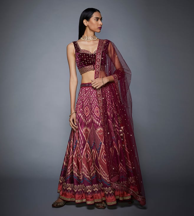 Buy RI.Ritu Kumar Prune & Pink Lehenga Set for Women Online Tata CLiQ Luxury
