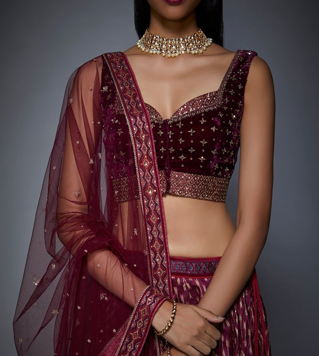 Buy RI.Ritu Kumar Prune & Pink Lehenga Set for Women Online Tata CLiQ Luxury