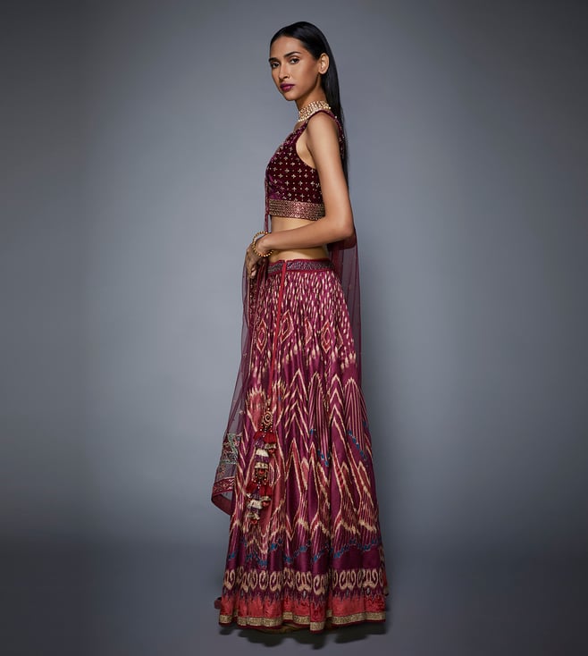Buy RI.Ritu Kumar Prune & Pink Lehenga Set for Women Online Tata CLiQ Luxury