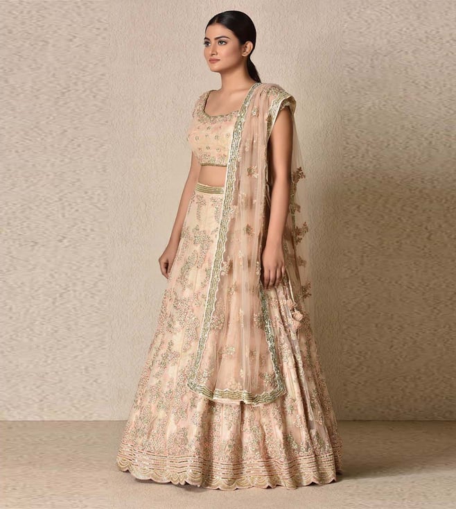 Buy RI.Ritu Kumar Pastel Peach & Gold Lehenga Set for Women Online