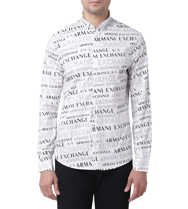 Buy Armani Exchange All-Over Extreme Logo Black Slim Fit Shirt for Men  Online @ Tata CLiQ Luxury
