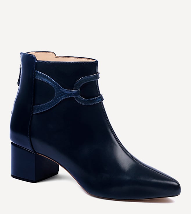 navy blue low boots