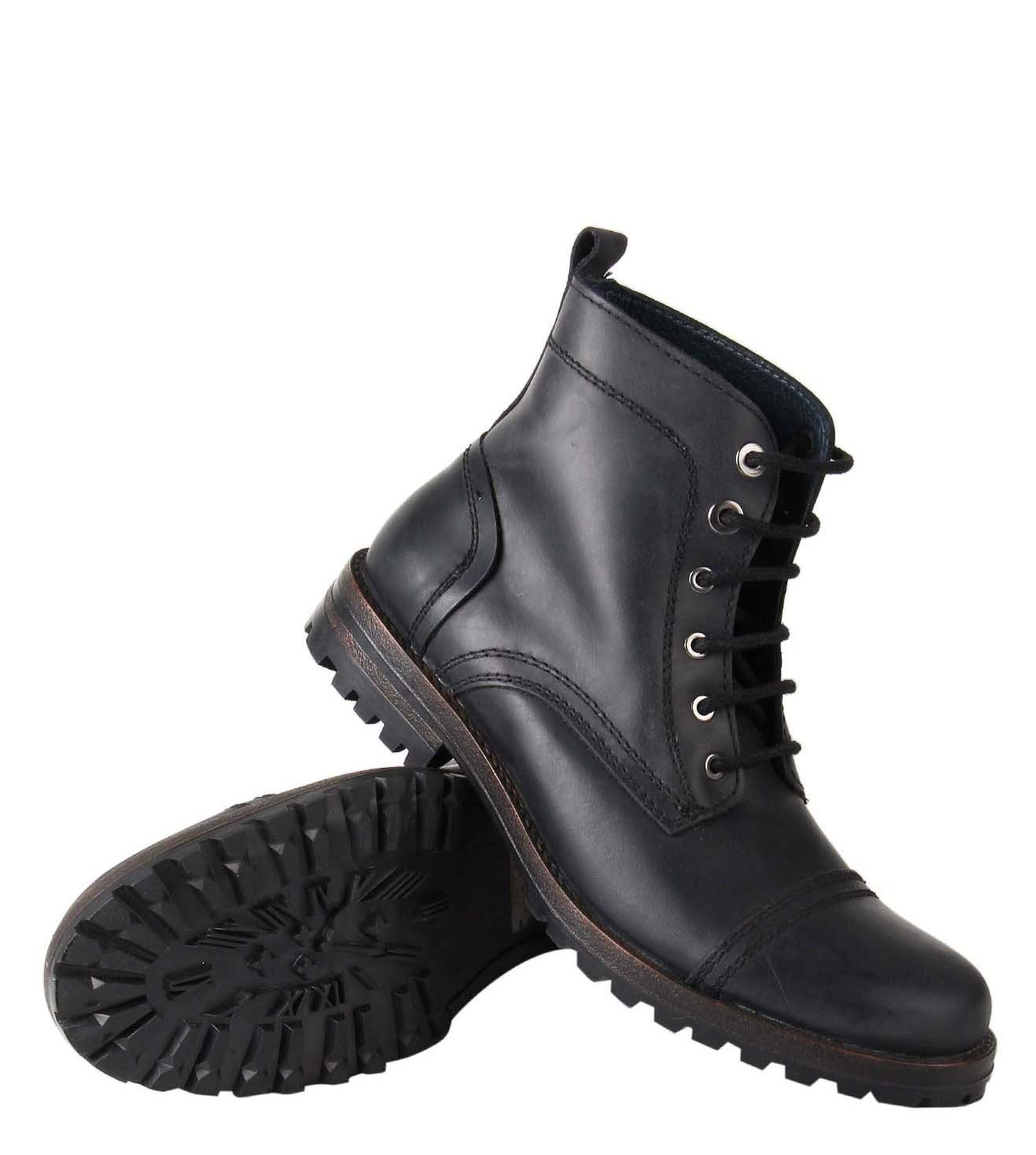 Steve Madden Reade Black Leather Boots 