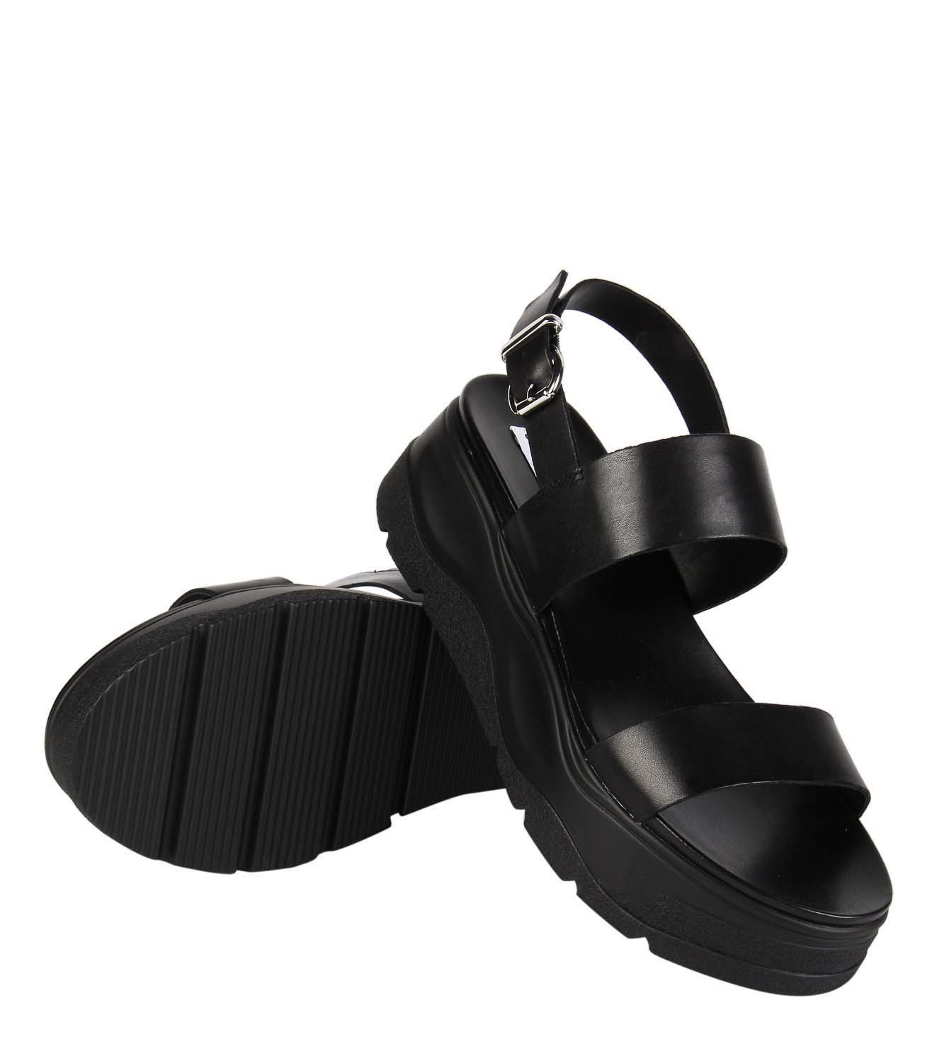 steve madden black leather sandals