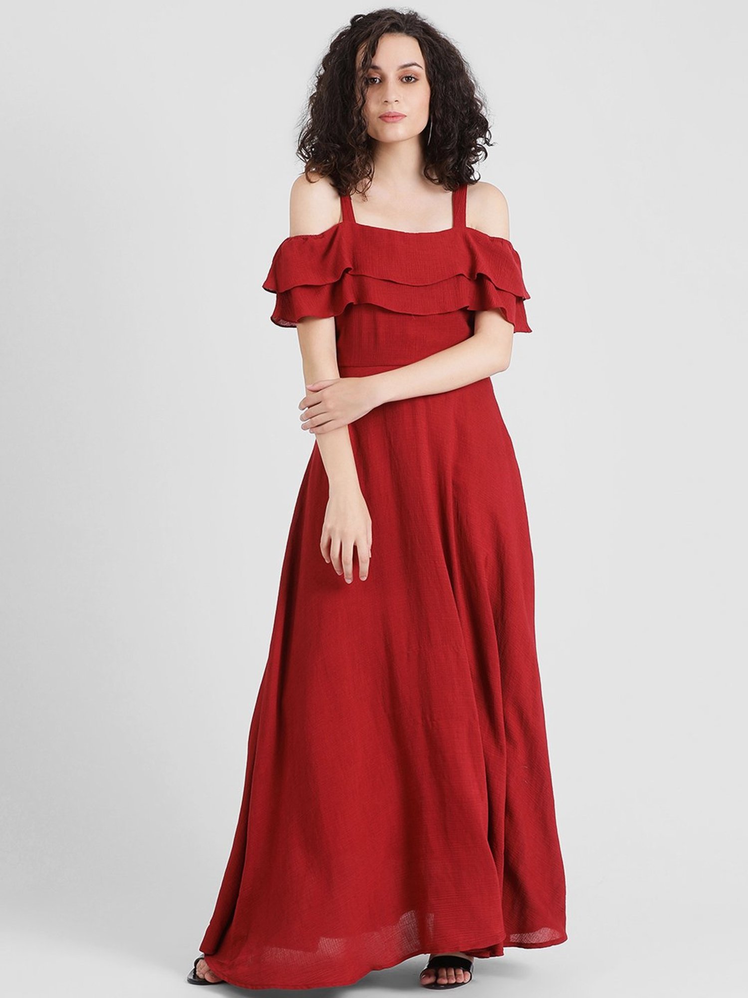 zink london red maxi dress