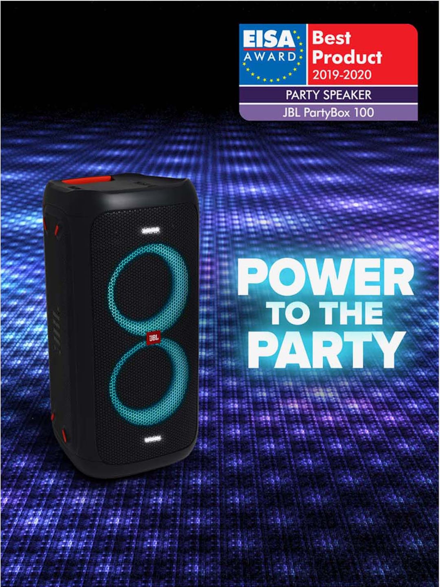 Buy Jbl Partybox 100 Portable Bluetooth Party Speaker With Bass Boost And Dynamic Light Show 160 Watts Online At Best Prices Tata Cliq