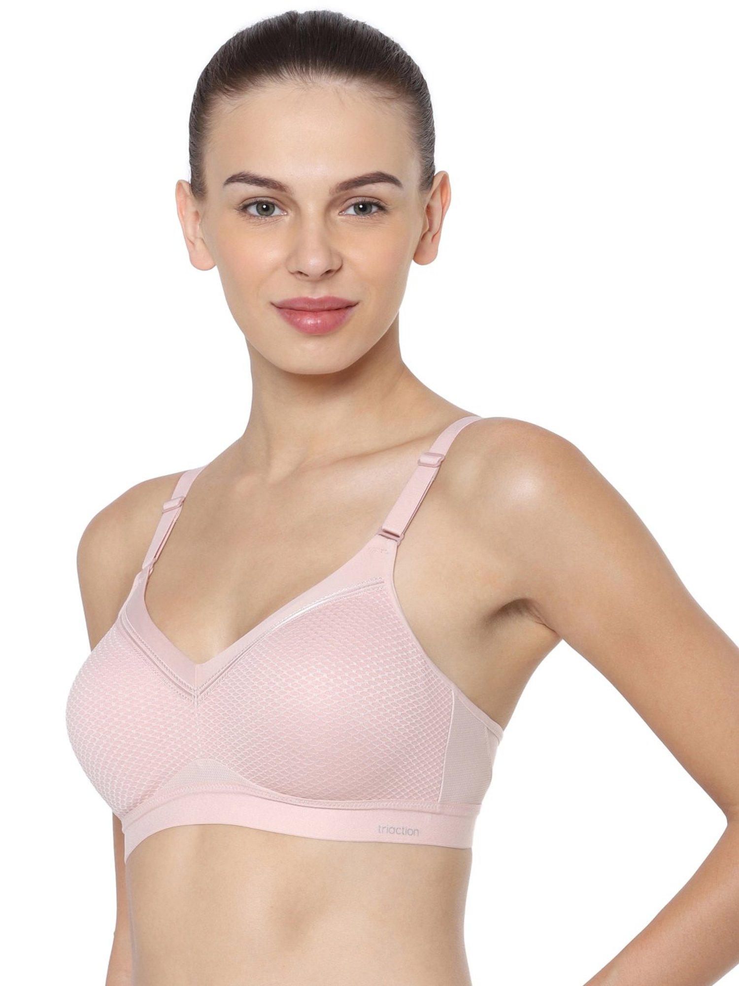 Buy Triumph Baby Pink Self Sports Bra for Women Online @ Tata CLiQ