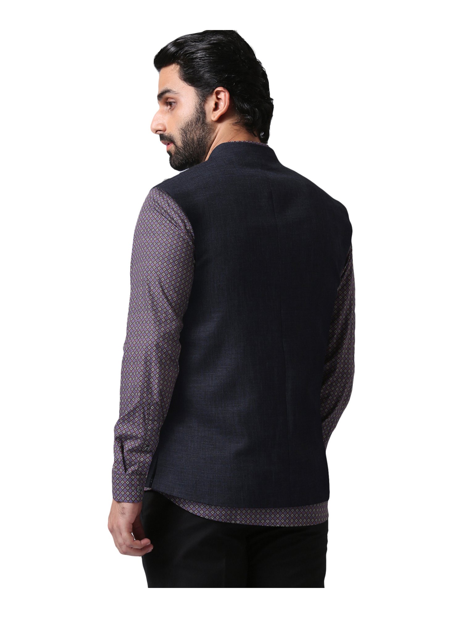 true blue nehru jacket