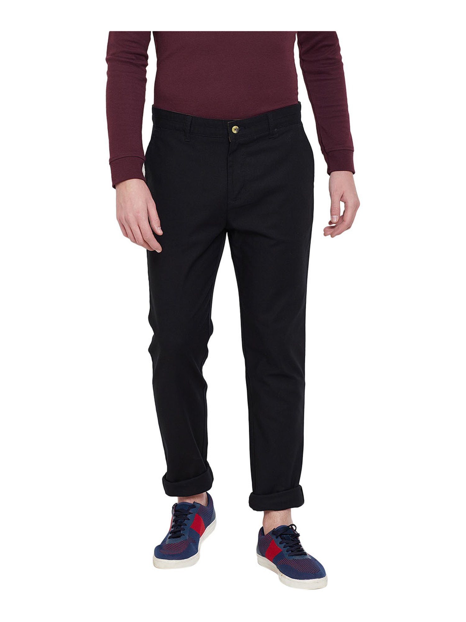 JUMP USA Men Black Casual Regular Fit Trousers