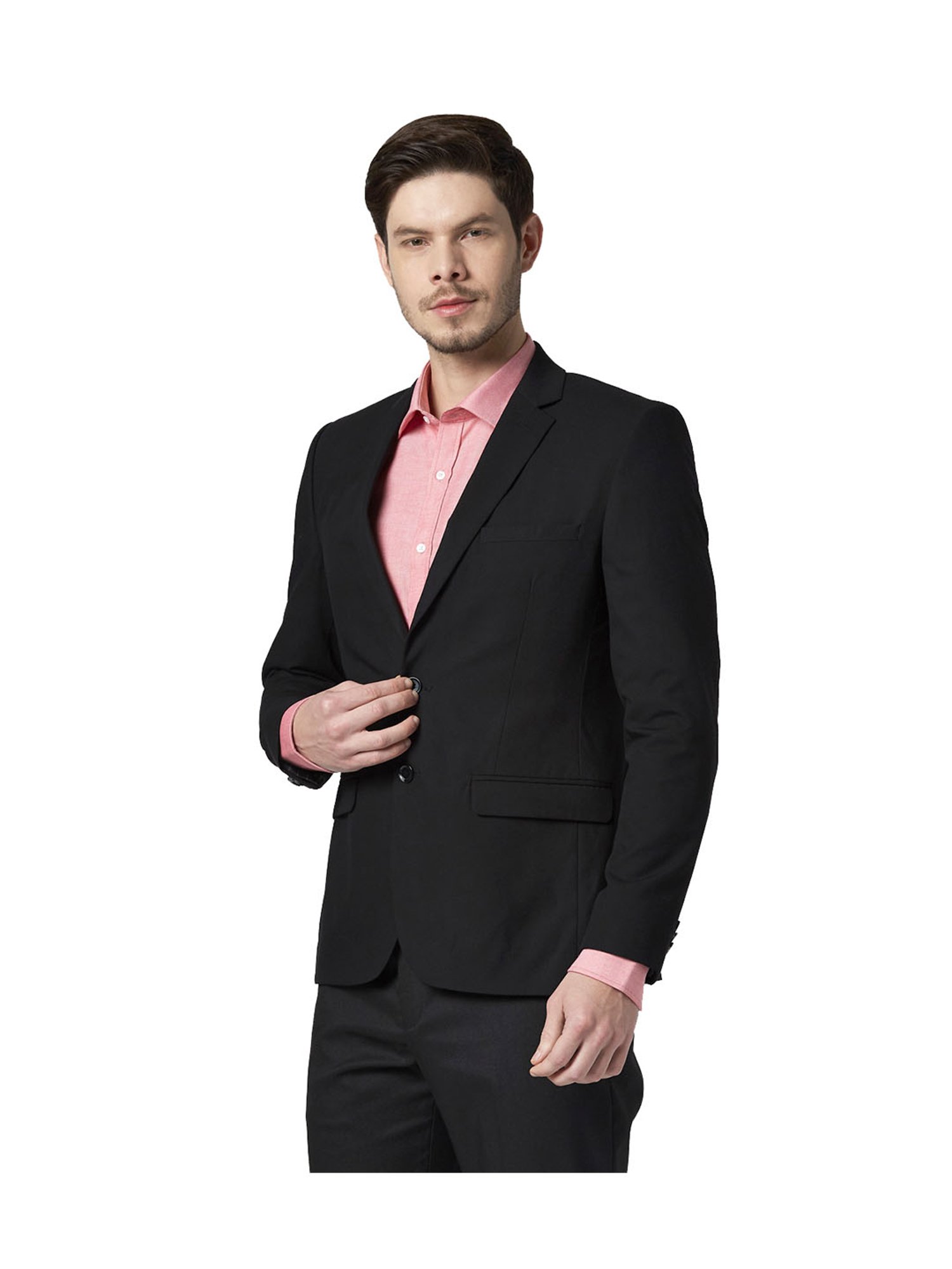 Mens Black Polyester Checked Formal Trousers