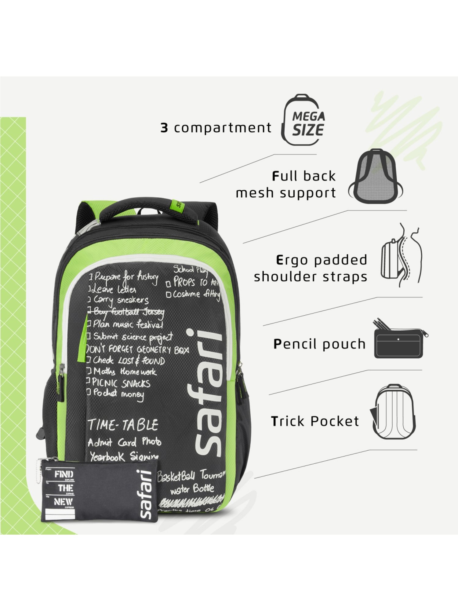 Safari 36 Ltrs Black Medium Backpack 