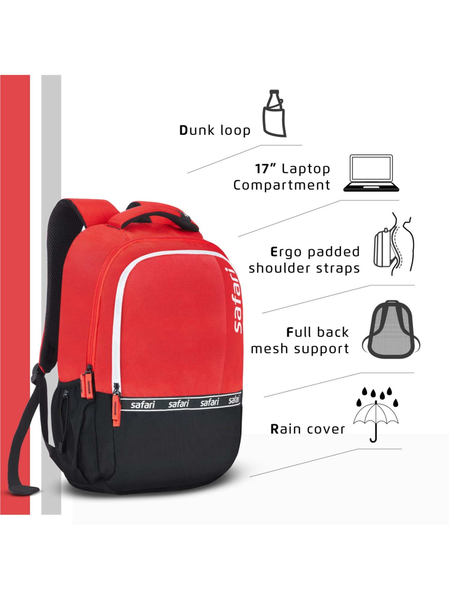 safari laptop bags with rain cover