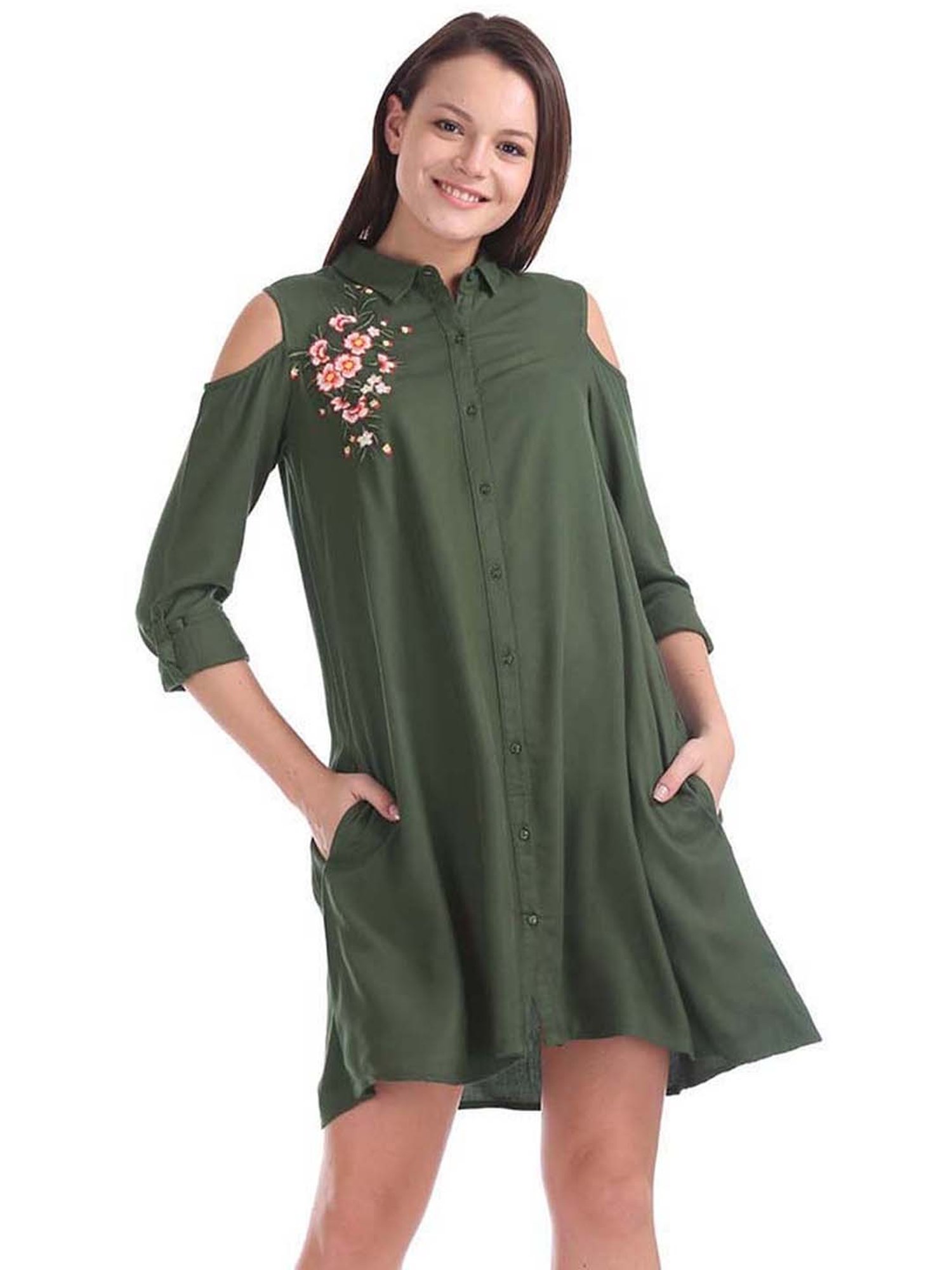 olive green tshirt dress