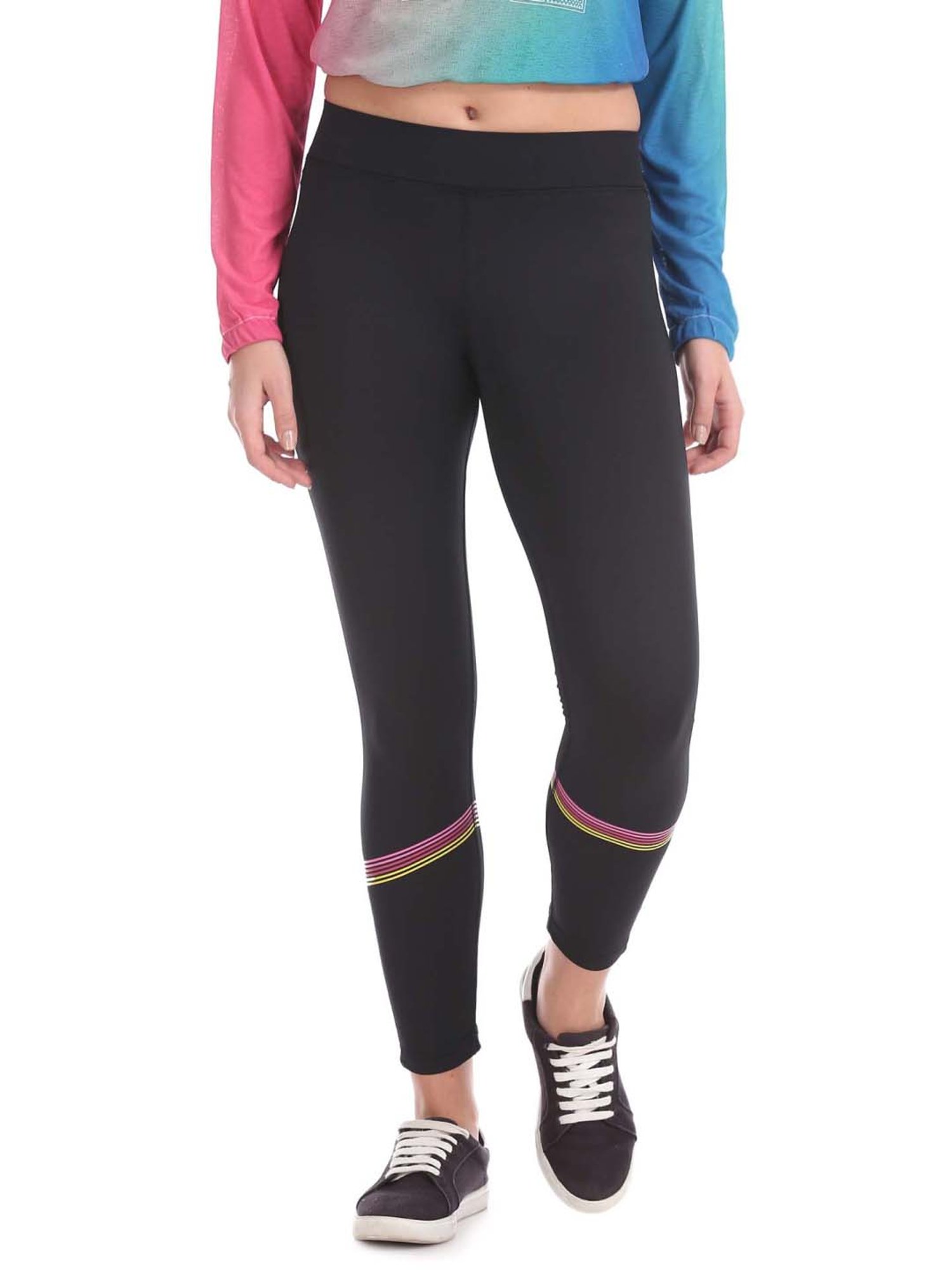 Aurelia Black Regular Fit Leggings