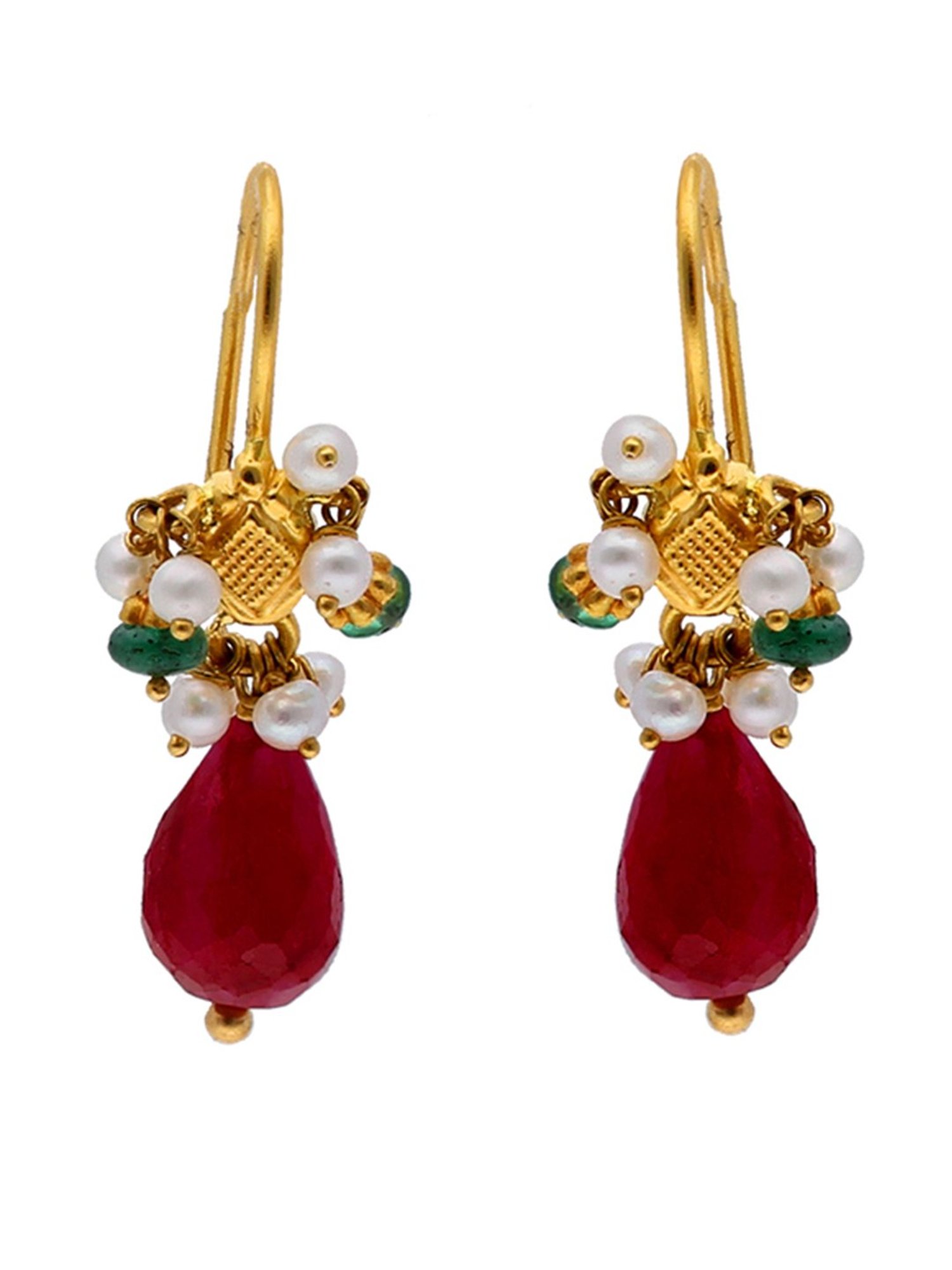 Sri Jagdamba Pearls Aura Drop Pearl Earrings | PIKMAX