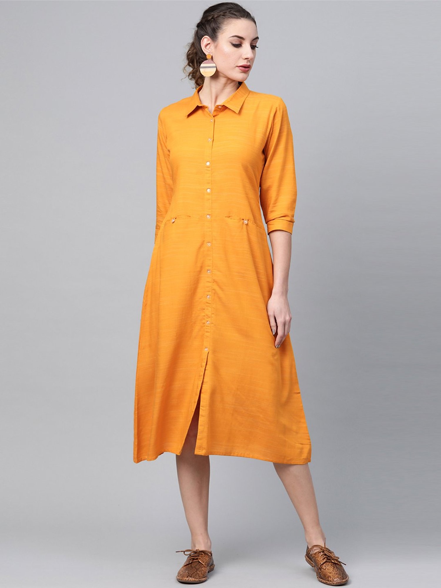 Mustard shirt outlet dress