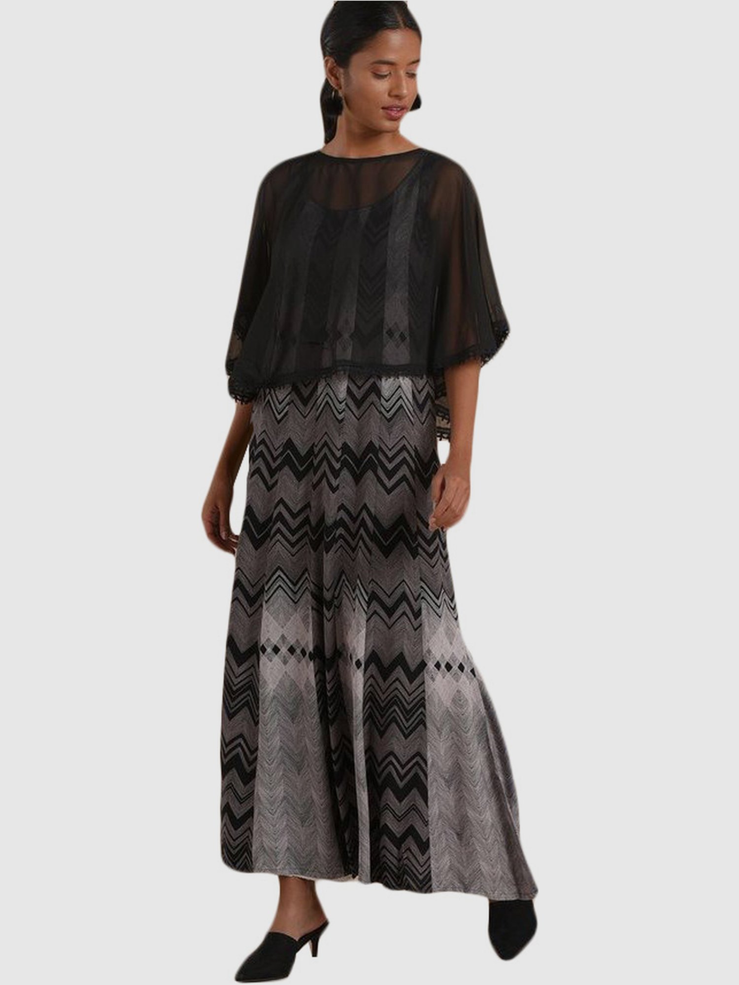 poncho maxi dress