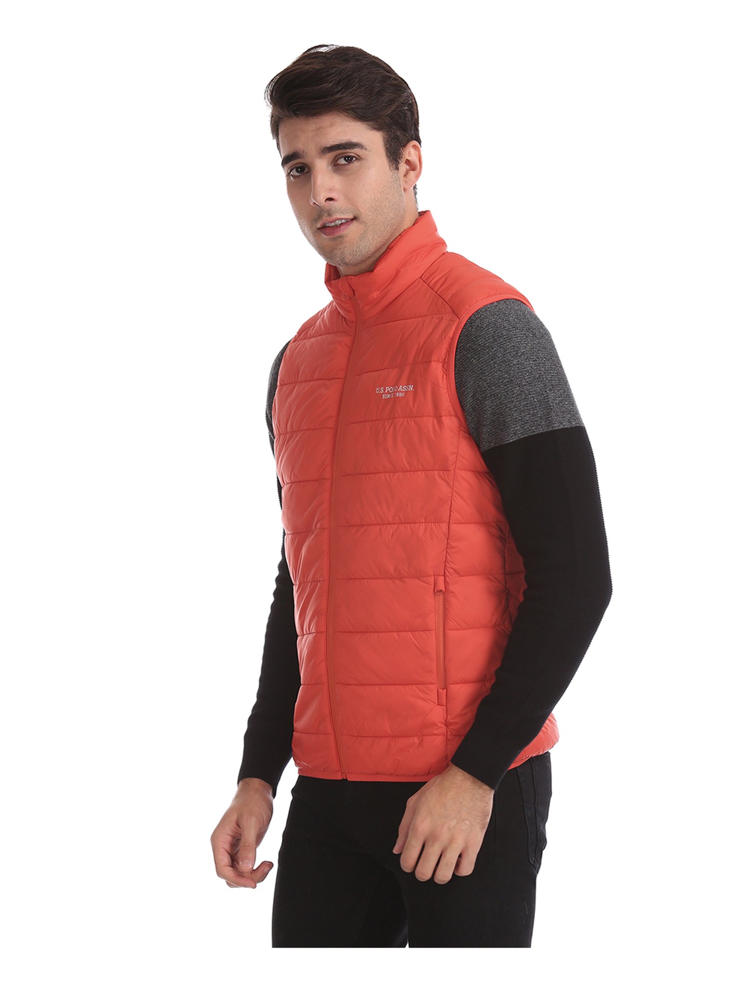 U.S. Polo Assn. Orange Quilted Jacket 