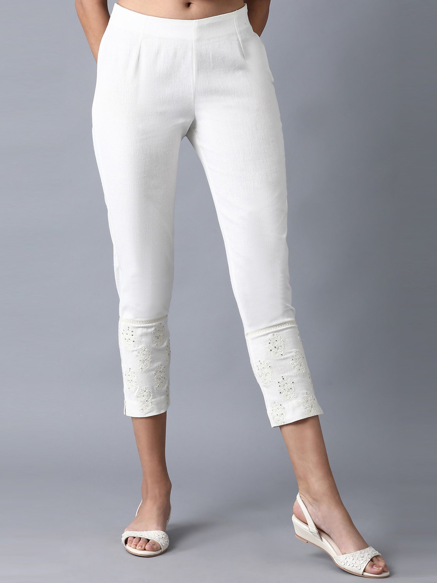 Buy White Handcrafted Cotton Linen Pants for Men | FGMNSP22-27 | Farida  Gupta