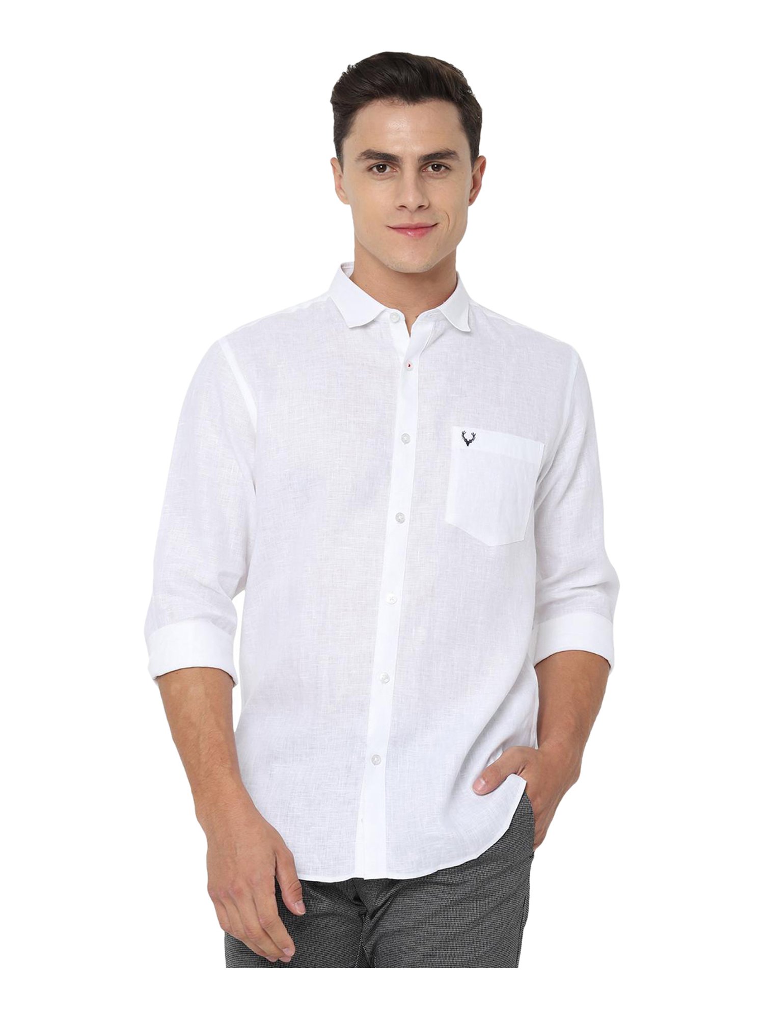 allen solly white linen shirts