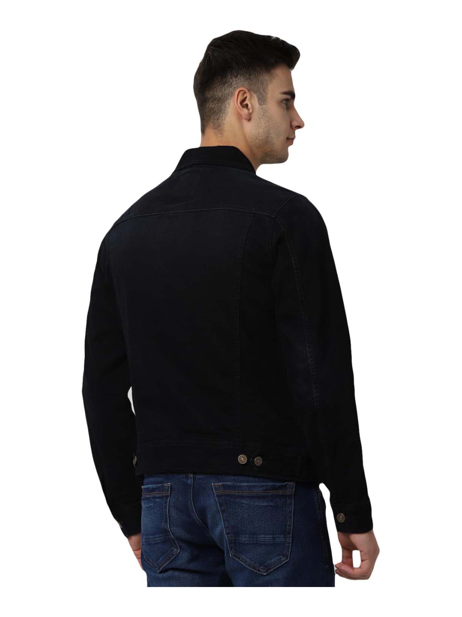 peter england black denim jacket