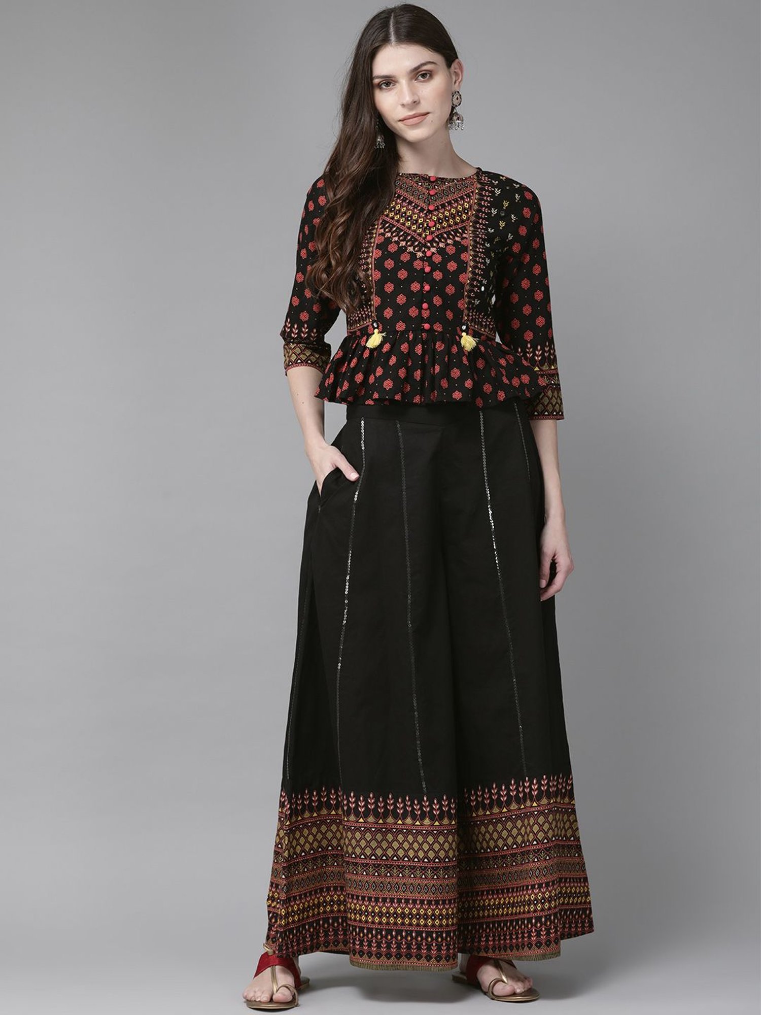 Buy Juniper Black Printed Crop Top 