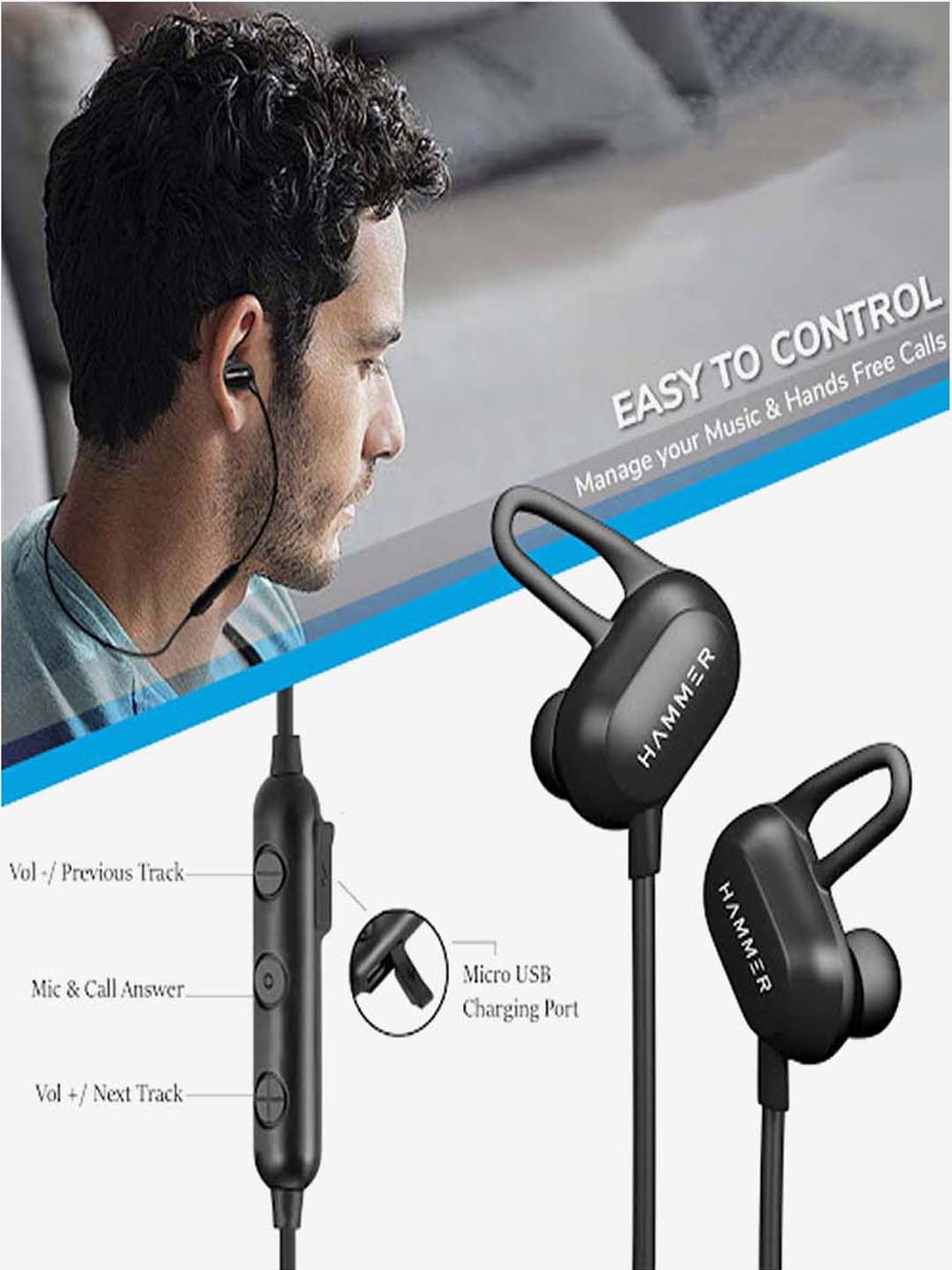 hammer spark wireless bluetooth earphones