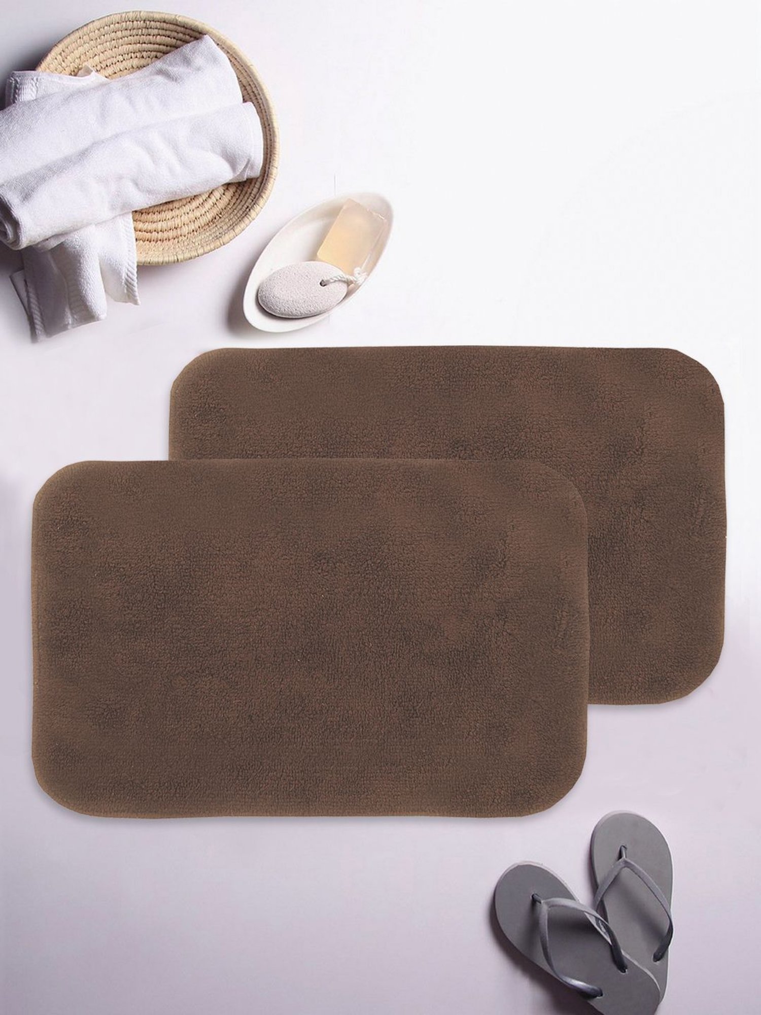 Bianca Benz Dark Brown 1000 Gsm Bath Mats Set Of 2 From Bianca At Best Prices On Tata Cliq