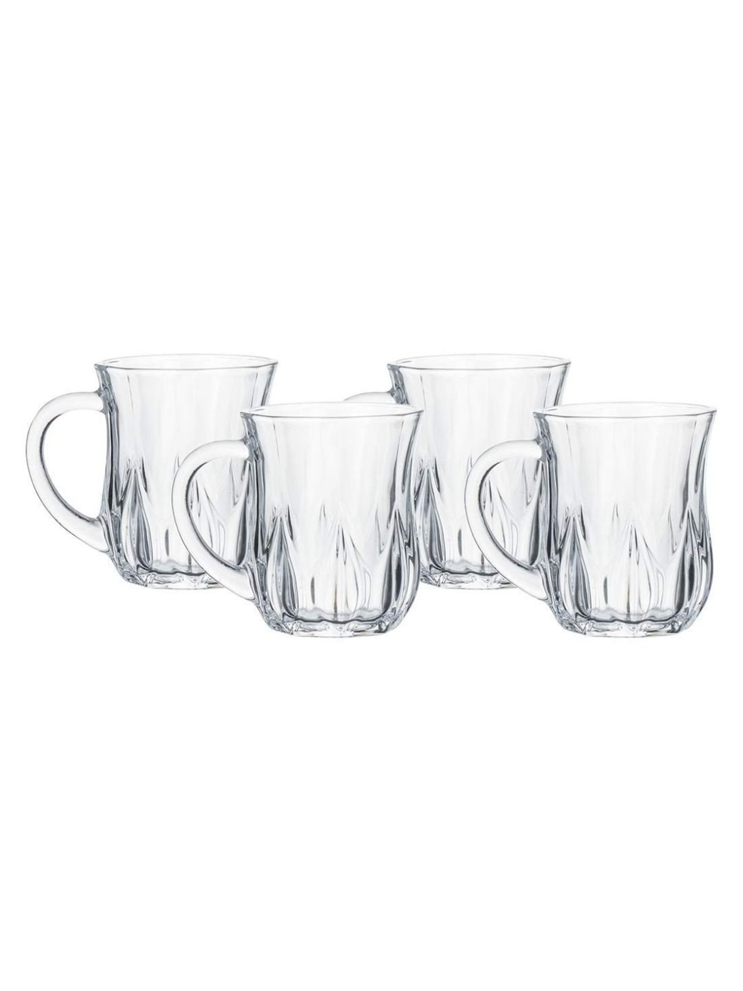 Femora Glass Aqua Tea Cups (145 ml) - Set of 4-Femora-HomeFurnishing ...