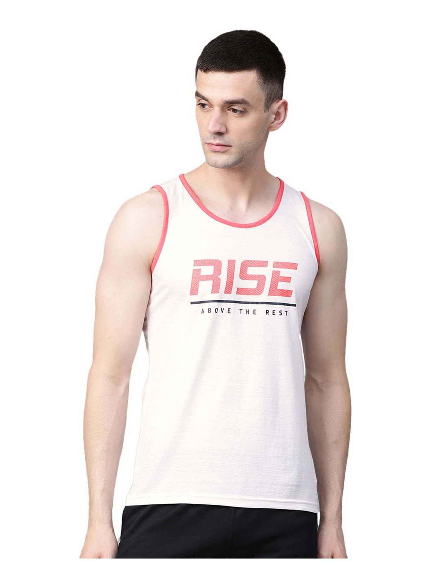 Buy Alcis White Slim Fit Sleeveless T-Shirt for Men Online @ Tata CLiQ