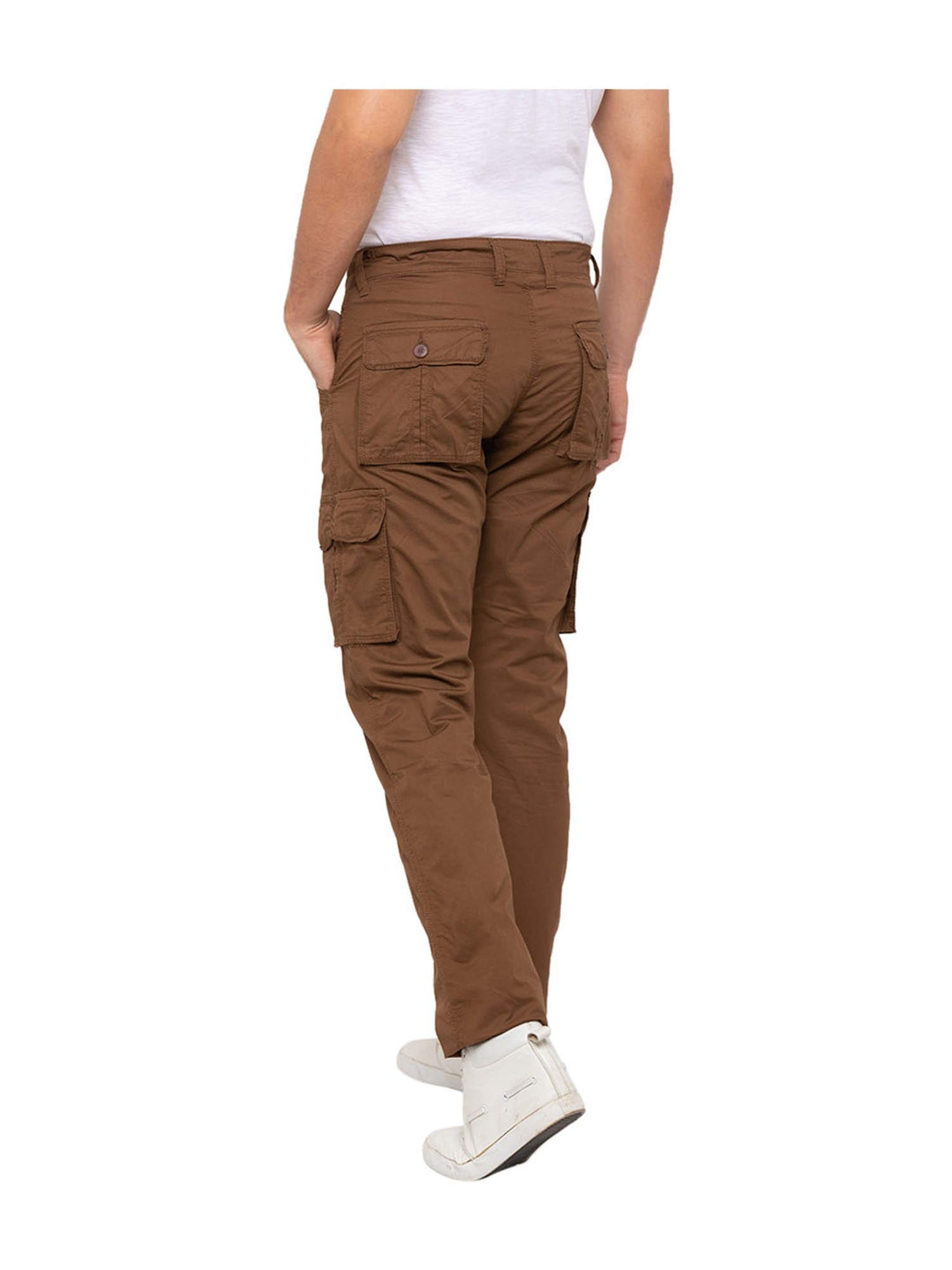 Men Stone Brown Cargo Trousers  Madmext