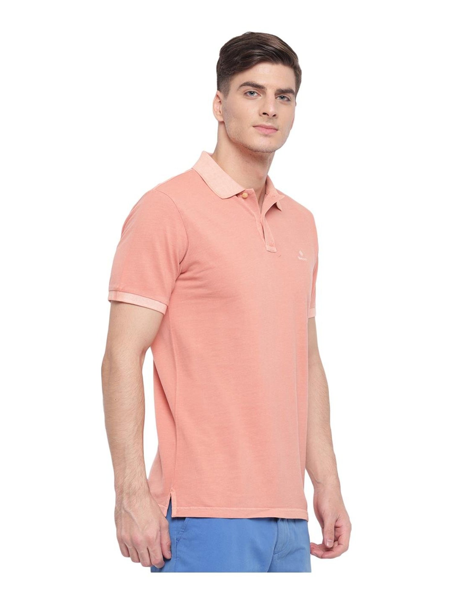Buy GANT Orange Cotton Polo T-Shirt for Men @ Tata CLiQ