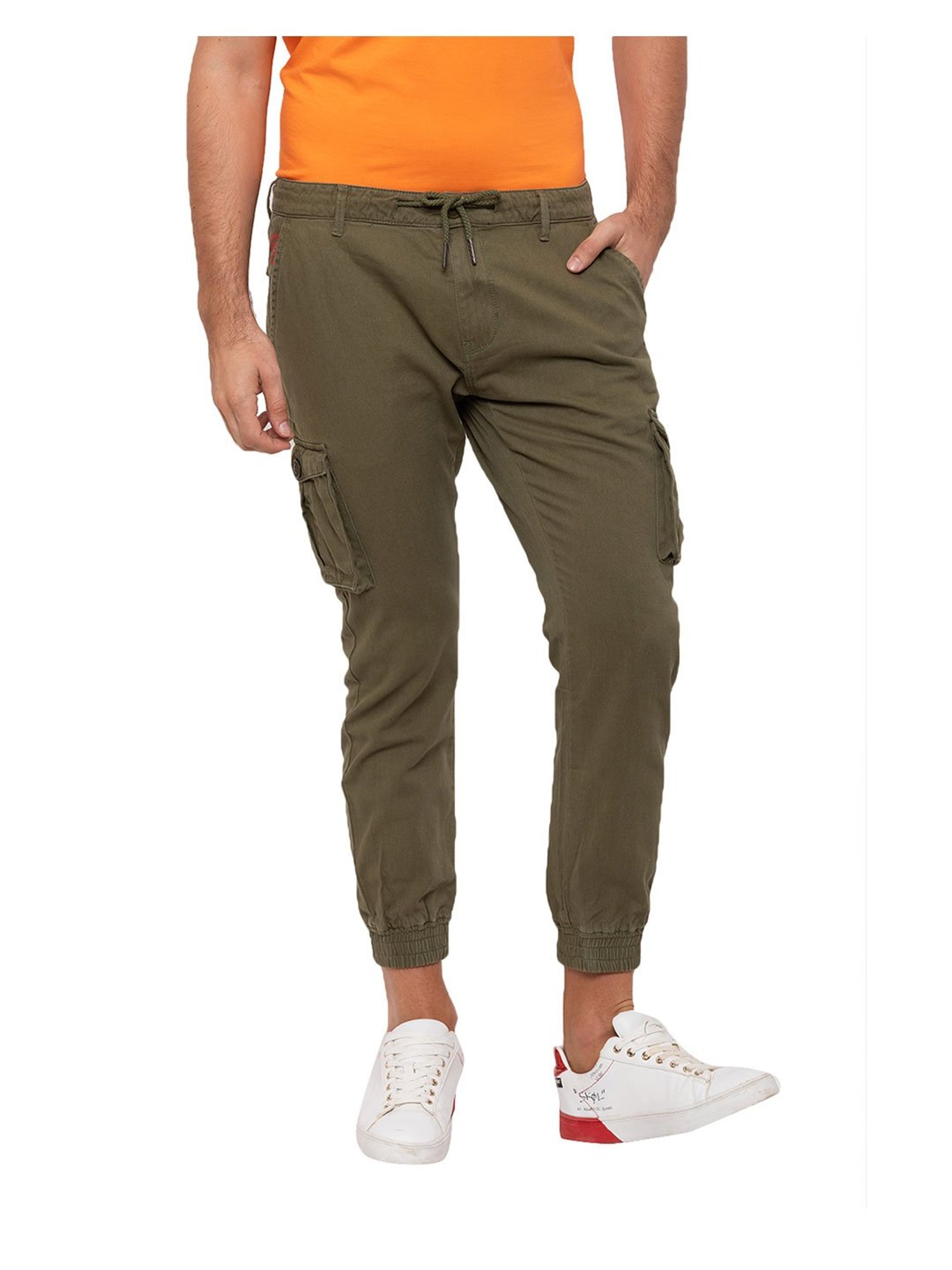 PAYPER MILITARY GREEN COTTON TWILL TROUSERS  HomeMart
