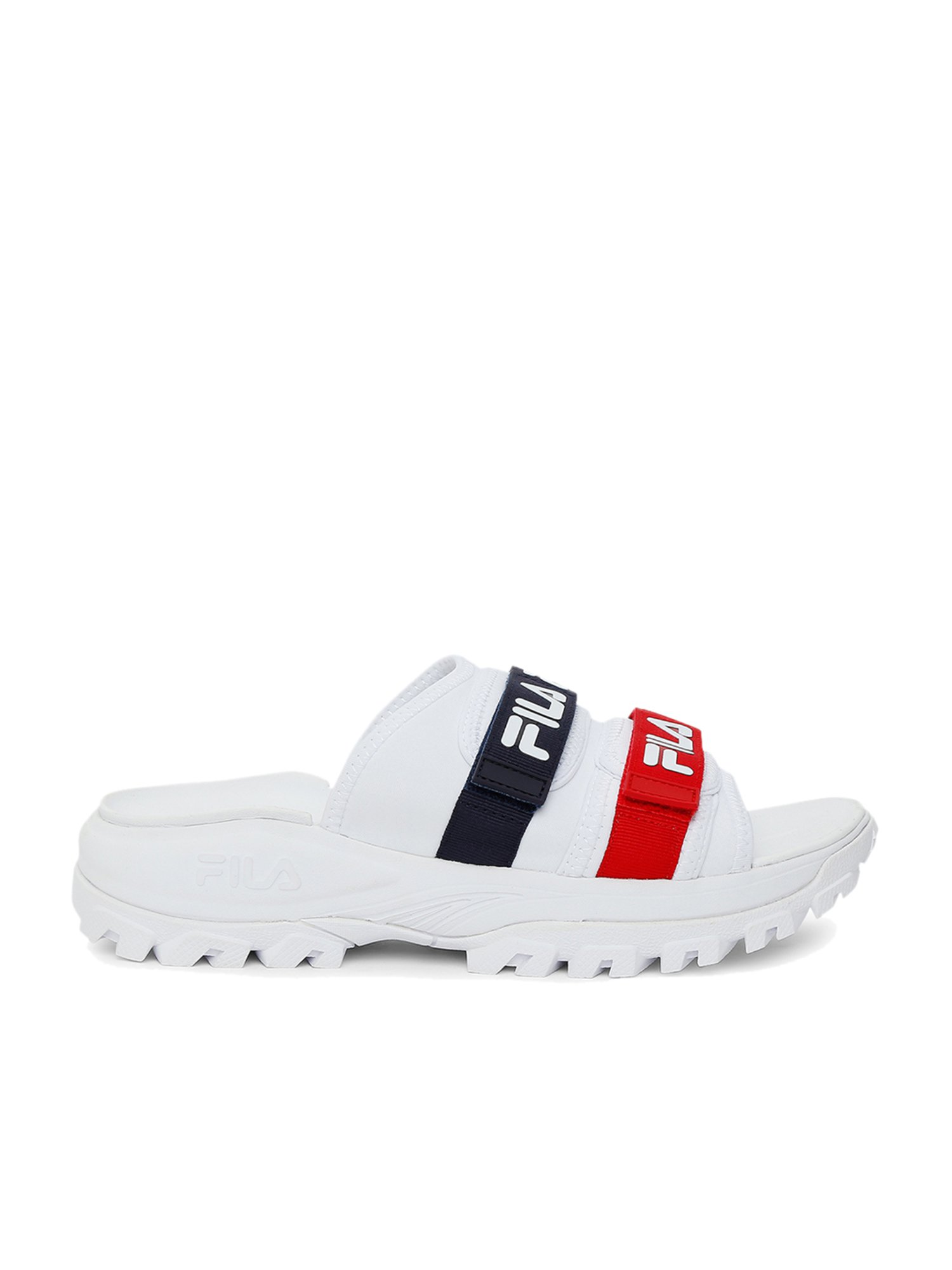 Boys / Mens Classic Fila Velcro Slip On Low Slide Sandals Navy / White Size  10 | Sandals for sale, Mens flip flops, Sandals