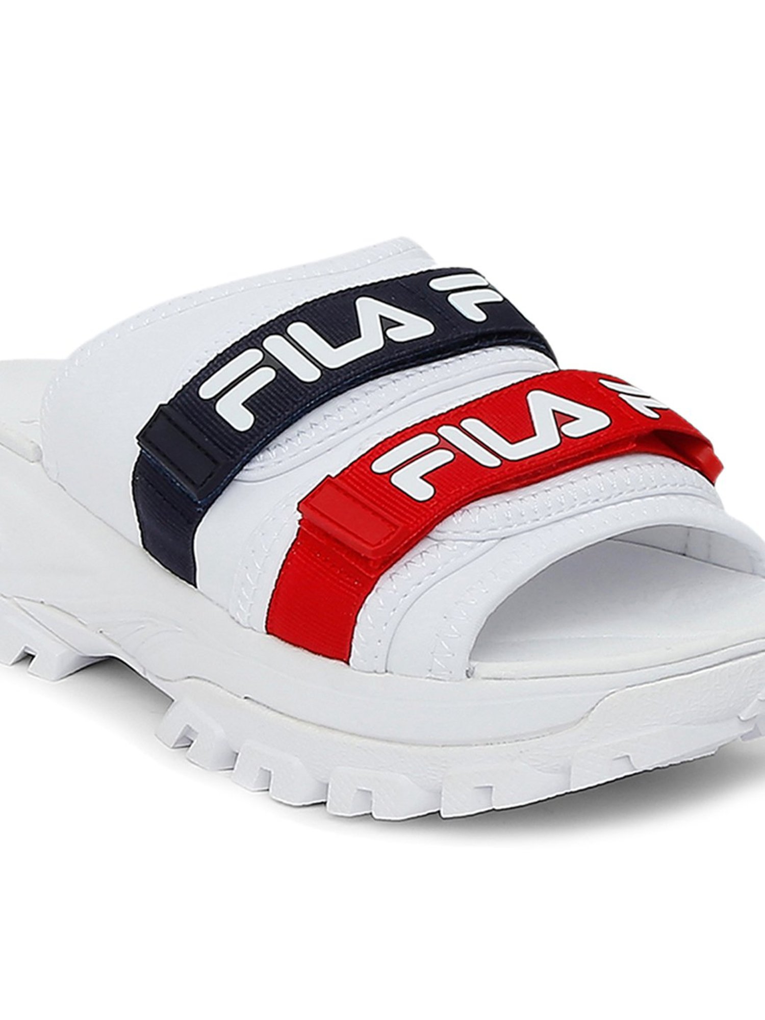 Fila Sleek Slide Big Box Size 8 (var szs) Mens Black Red White Sandals New  | eBay