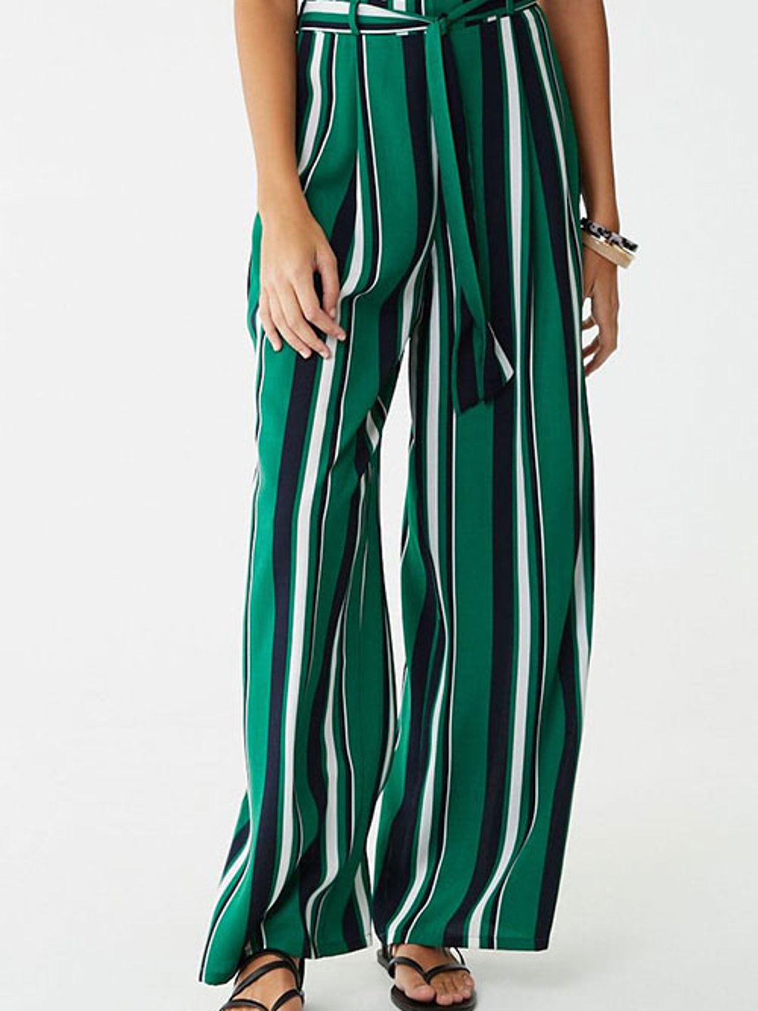 Black And White Striped Wide-leg Pants – SUPERMINT