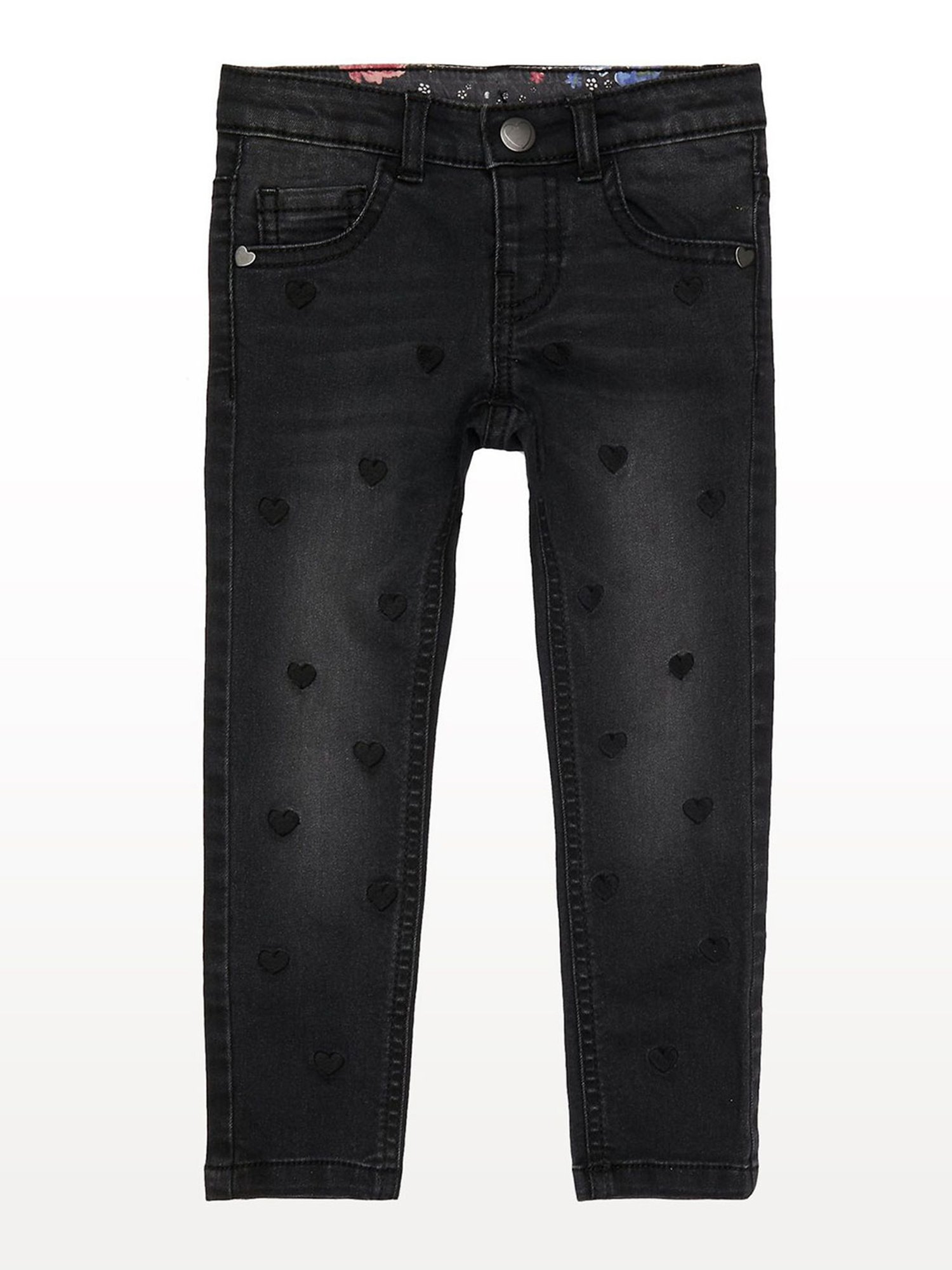 black printed jeans