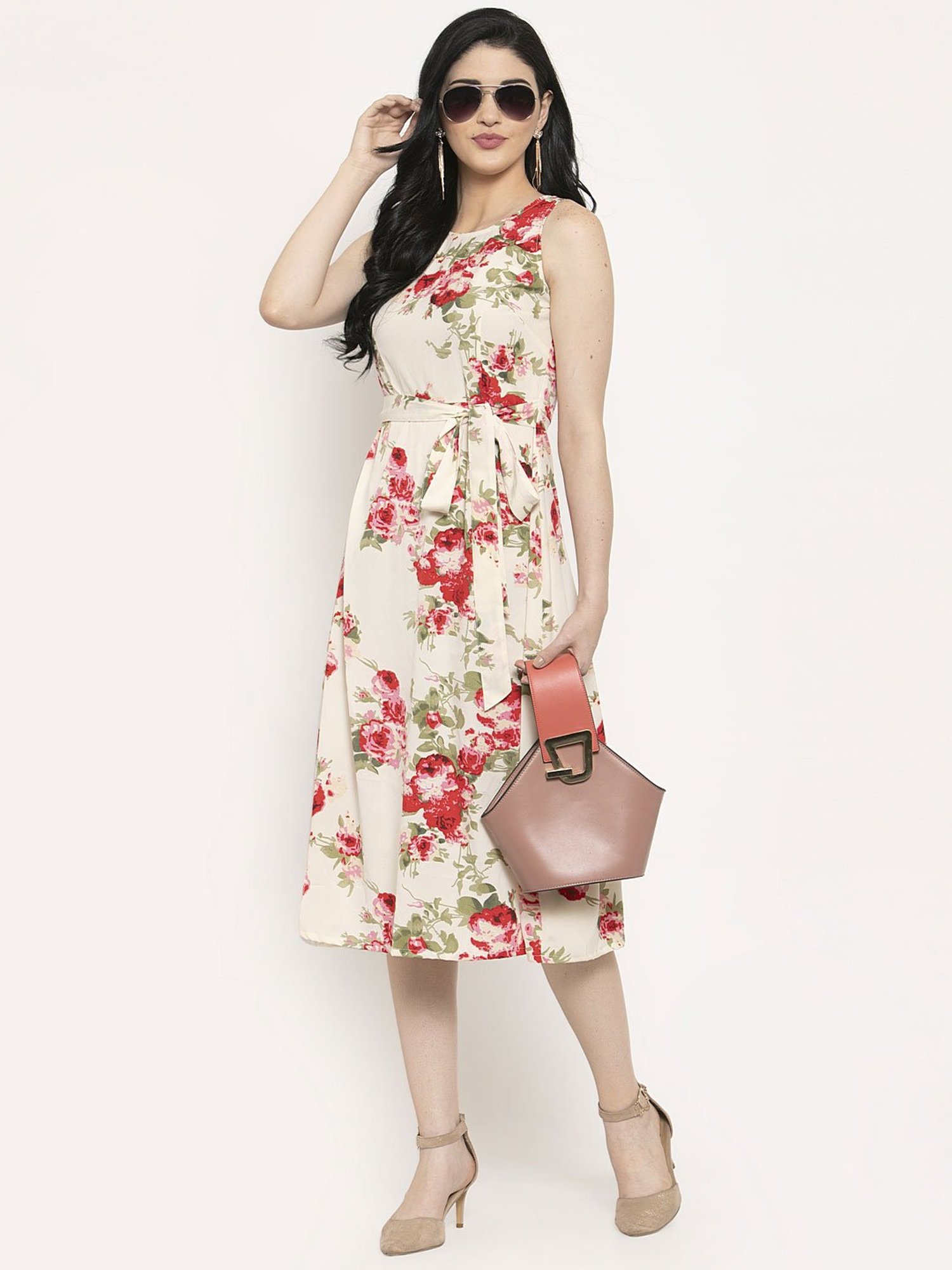 Buy Pluss Off White Floral Print Dress For Women Online Tata Cliq