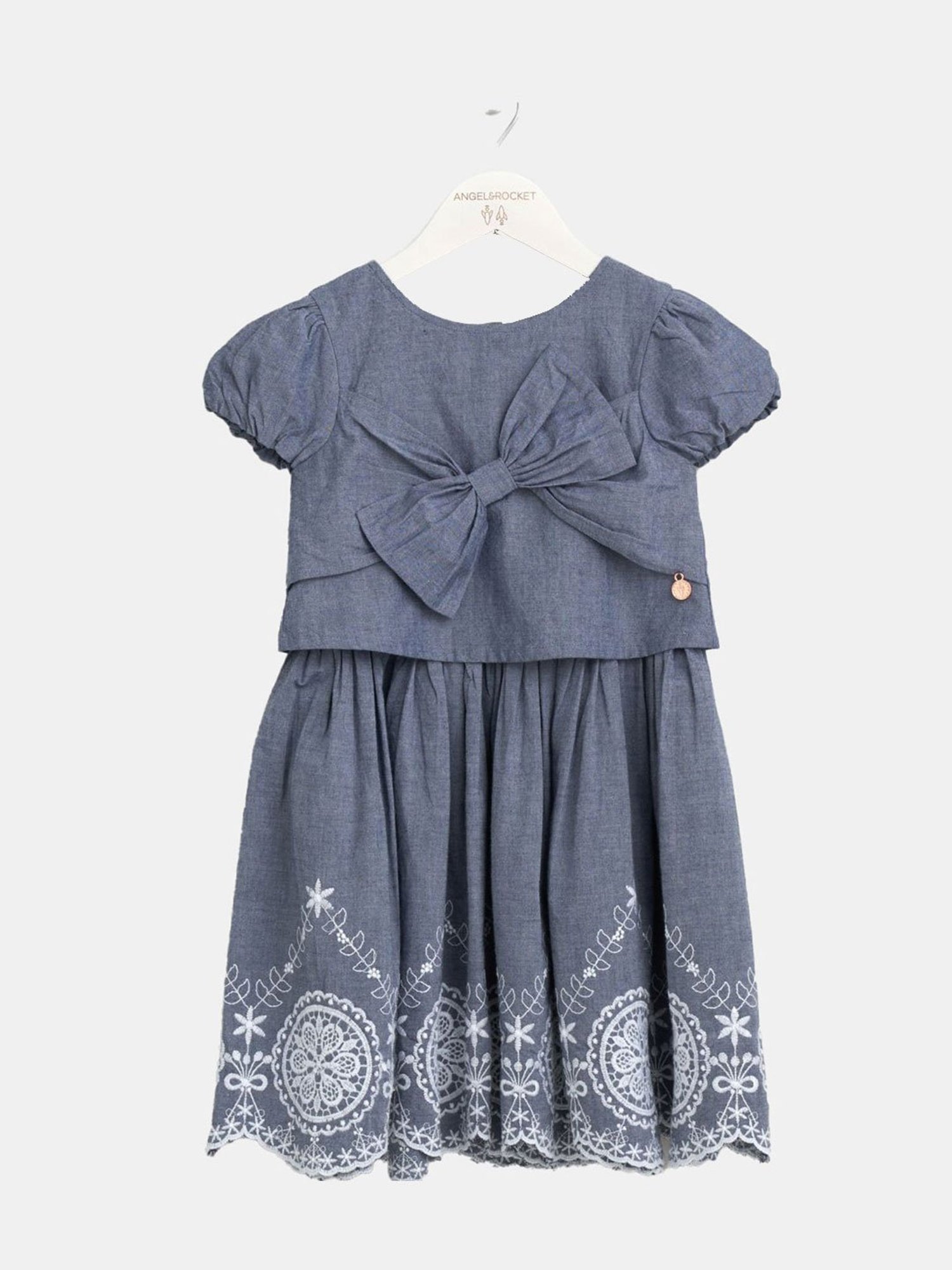 angel and rocket blue floral dress