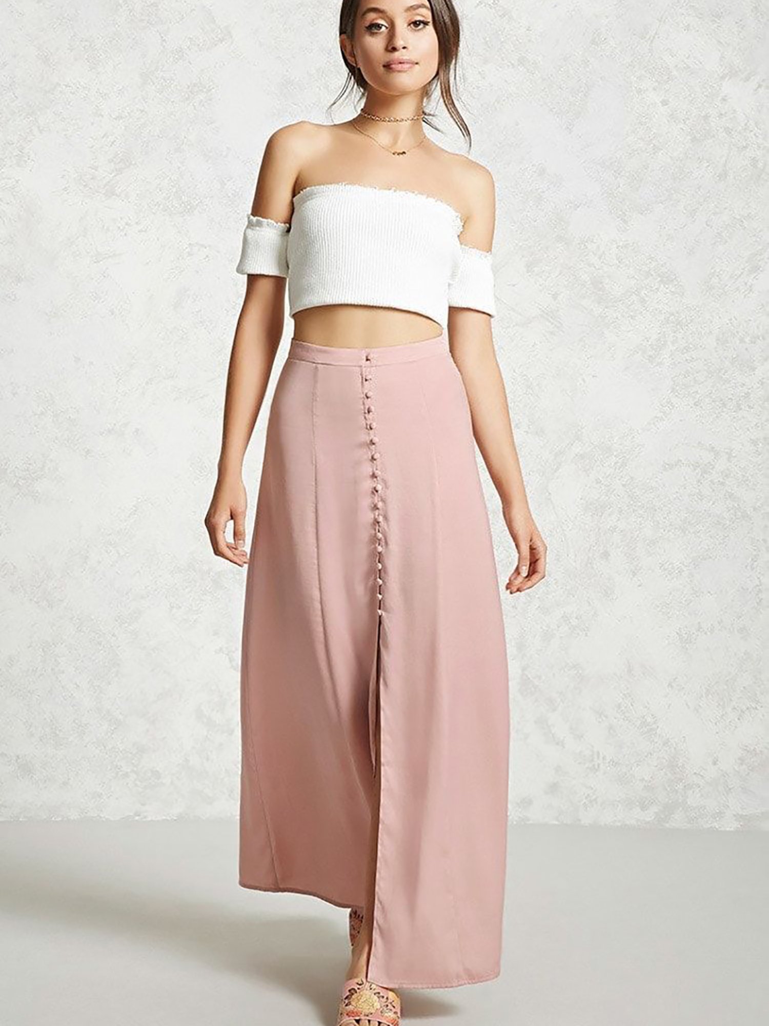 Forever 21 satin outlet maxi skirt