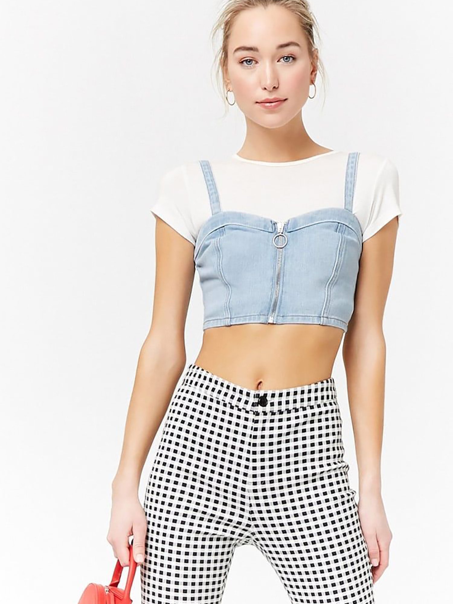 forever 21 blue crop top