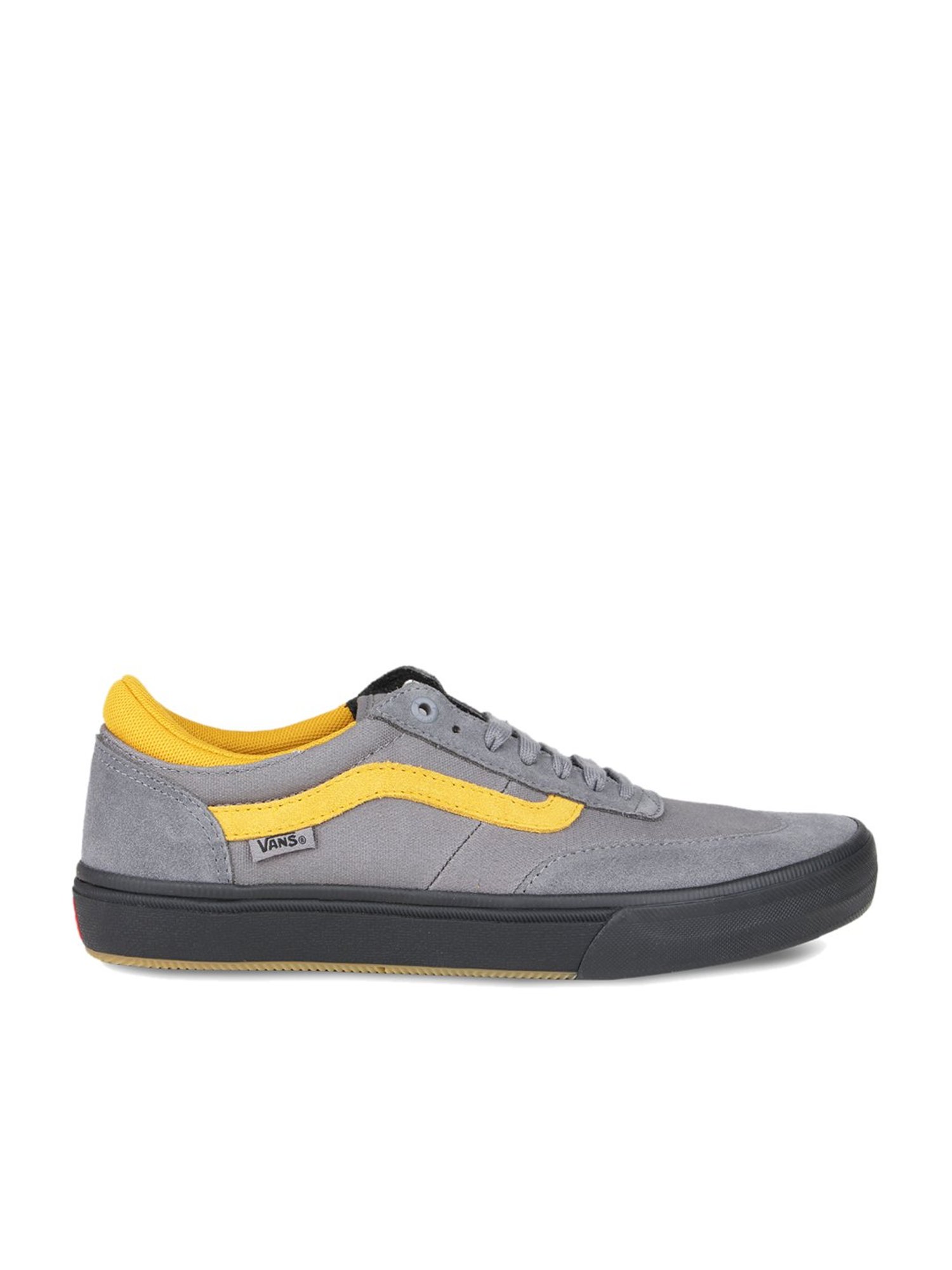 grey and yellow vans