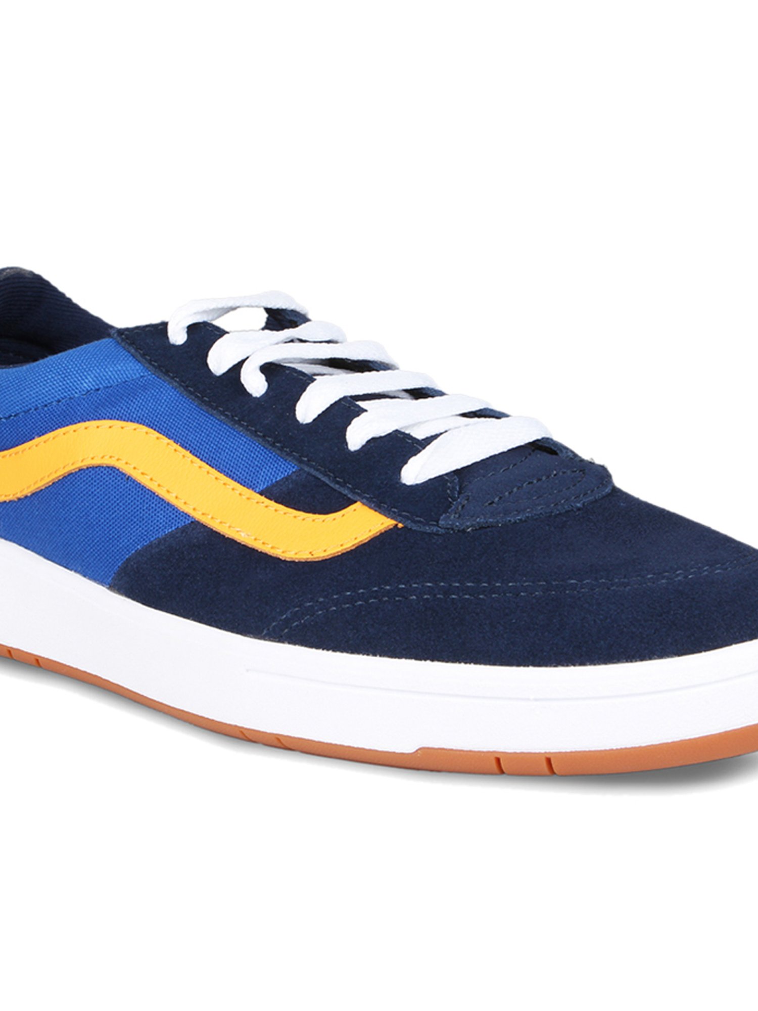 navy blue and yellow vans